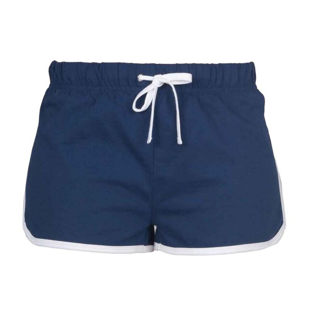 Skinni Fit Womens/Ladies Retro Shorts / Navy/White